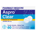ASPRO CLEAR ASPIRIN 300MG 60 EFFERVESCENT TABLETS thumbnail 2
