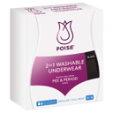 POISE 2-IN-1 PERIOD & INCONTINENCE UNDIES BLACK 14/16 thumbnail 1