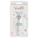 GILLETTE VENUS FOR PUBIC HAIR & SKIN RAZOR + 2 BLADES thumbnail 1
