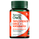 NATURES OWN TRIPLE STRENGTH GARLIC + C HORSERADISH 60 TABLETS thumbnail 1