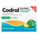 CODRAL DUO RELIEF SORE THROAT LIME AND LEMON 36 LOZENGES thumbnail 1