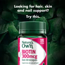 NATURES OWN BIOTIN 300MCG 100 TABLETS thumbnail 3