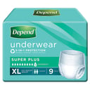 DEPEND INCONTINENCE UNDERWEAR 3-IN-1 PROTECTION XL 9 PACK thumbnail 3