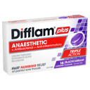 DIFFLAM PLUS ANAESTHETIC BLACKCURRANT SUGAR FREE 16 LOZENGES thumbnail 1