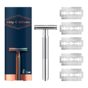 GILLETTE MENS KING C DOUBLE EDGE SAFETY RAZOR 5 PACK thumbnail 6