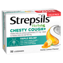 STREPSILS HERBAL CHESTY COUGH + HONEY LEMON 32 LOZENGES thumbnail 1