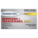 CHEMISTS OWN IBUPROFEN+PARACETAMOL DUO 12 TABLETS thumbnail 2