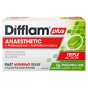 DIFFLAM PLUS ANAESTHETIC PINEAPPLE LIME THROAT 16 LOZENGES thumbnail 2