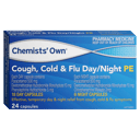 CHEMISTS OWN COUGH, COLD & FLU DAY/NIGHT PE 24 CAPLETS thumbnail 1