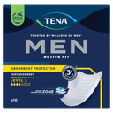 TENA MEN SHIELDS ACTIVE FIT 4D LEVEL 2 10 PACK thumbnail 2