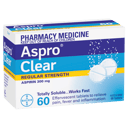 ASPRO CLEAR ASPIRIN 300MG 60 EFFERVESCENT TABLETS thumbnail 1