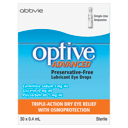 OPTIVE ADVANCED LUBRICANT EYE DROPS  0.4ML 30 PACK thumbnail 2