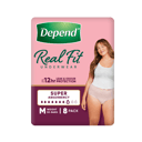 DEPEND WOMEN REAL FIT UNDERWEAR SUPER 8D MEDIUM 8 PACK thumbnail 1