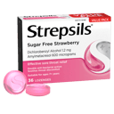 STREPSILS STRAWBERRY SUGAR FREE 36 LOZENGES thumbnail 1