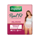 DEPEND WOMEN REAL FIT UNDERWEAR REGULAR 7D MEDIUM 8 PACK thumbnail 2