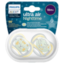AVENT SOOTHER ULTRA AIR NIGHT GLOW 18MTHS+ 2 PACK thumbnail 1