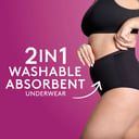 POISE 2-IN-1 PERIOD & INCONTINENCE UNDIES BLACK 12/14 thumbnail 5