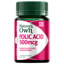 NATURES OWN FOLIC ACID 500MCG 120 TABLETS thumbnail 1