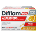 DIFFLAM PLUS ANAESTHETIC HONEY & LEMON THROAT 32 LOZENGES thumbnail 2