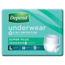 DEPEND INCONTINENCE UNDERWEAR 3-IN-1 PROTECTION LARGE 9 PACK thumbnail 2