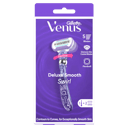 GILLETTE VENUS DELUXE SMOOTH SWIRL RAZOR + 2 BLADES thumbnail 1