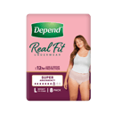 DEPEND WOMEN REAL FIT UNDERWEAR SUPER 8D LARGE 8 PACK thumbnail 2