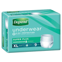 DEPEND INCONTINENCE UNDERWEAR 3-IN-1 PROTECTION XL 9 PACK thumbnail 1