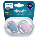 AVENT SOOTHER ULTRA AIR PLAIN AST 6-18MTHS+ 2 PACK thumbnail 1