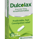 DULCOLAX CONSTIPATION RELIEF SUPPOSITORIES 10 PACK thumbnail 1