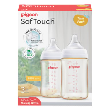 PIGEON BOTTLE SOFT TOUCH III WIDE NECK 3+ MONTHS PPSU 240ML 2 PACK