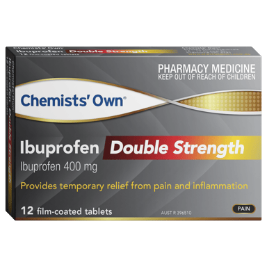 CHEMISTS OWN IBUPROFEN DOUBLE STRENGTH 400MG 12 TABLETS