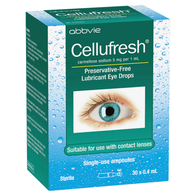 CELLUFRESH LUBRICANT EYE DROPS 0.4ML 30 PACK