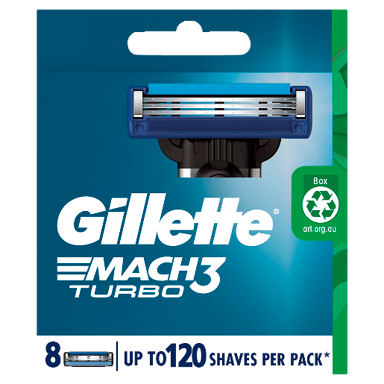 GILLETTE MACH3 TURBO REFILL BLADES 8 PACK