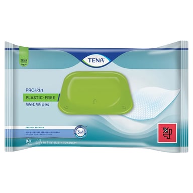 TENA PLASTIC FREE WET WIPES 48 PACK