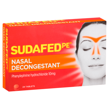 SUDAFED PE NASAL DECONGESTANT 24 TABLETS