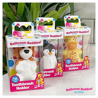 PIKSTERS BATHROOM BUDDIES TOOTHBRUSH HOLDER ASSORTEDT 1 PACK