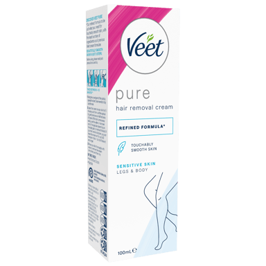 VEET PURE HAIR REMOVAL CREAM LEGS & BODY SENSITIVE SKIN 100M