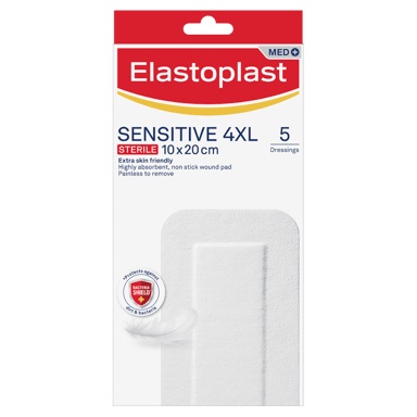 ELASTOPLAST SENSITIVE 4XL DRESSING 10CM X20CM 5 PACK