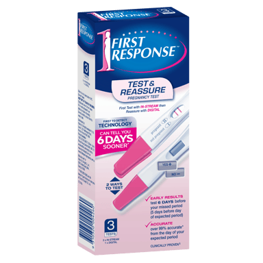 FIRST RESPONSE TEST & REASSURE PREGNANCY TEST 3 PACK
