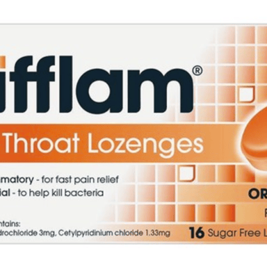 DIFFLAM ORANGE SUGAR FREE 16 LOZENGES