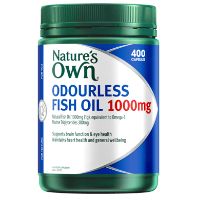 NATURES OWN ODOURLESS FISH OIL 1000MG 400 CAPSULES