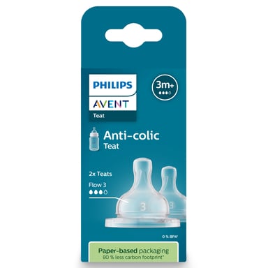 AVENT ANTI COLIC TEAT SILICONE MEDIUM 2 PACK