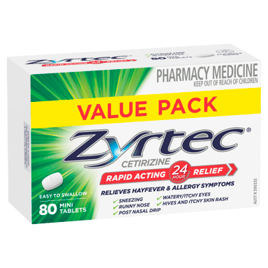 ZYRTEC MINI 80 TABLETS
