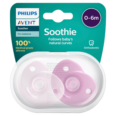 AVENT SOOTHIE SOOTHER NEWBORN 0-6MTHS PINK 2 PACK