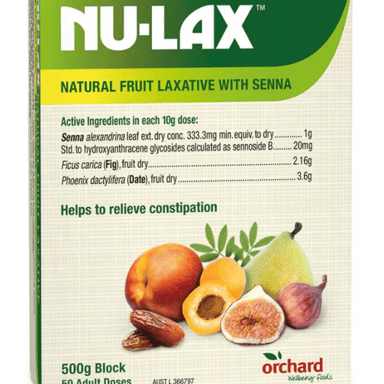 NU-LAX NATURAL FRUIT LAXATIVE WITH SENNA 500G