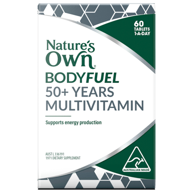 NATURES OWN BODY FUEL 50+ MULTIVITAMINS 60 TABLETS