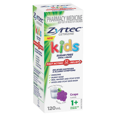 ZYRTEC KIDS LIQUID GRAPE 120ML