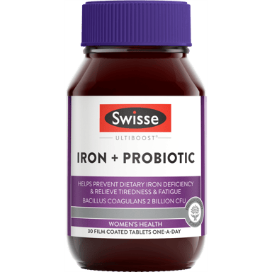 SWISSE ULTIBOOST IRON + PROBIOTIC 30 TABLETS