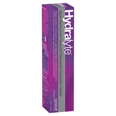 HYDRALYTE EFFERVESCENT APPLE BLACKCURRANT 20 TABLETS