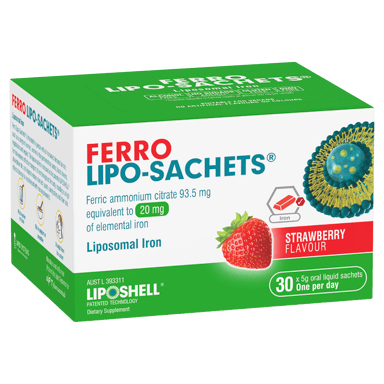 Ferro FERRO LIPO-SACHETS STRAWBERRY 30 X 5G